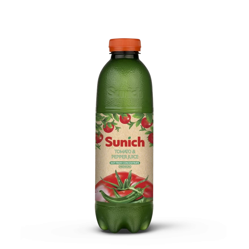 آب گوجه‌فرنگی و فلفل بدون استفاده از کنسانتره (NFC) پت