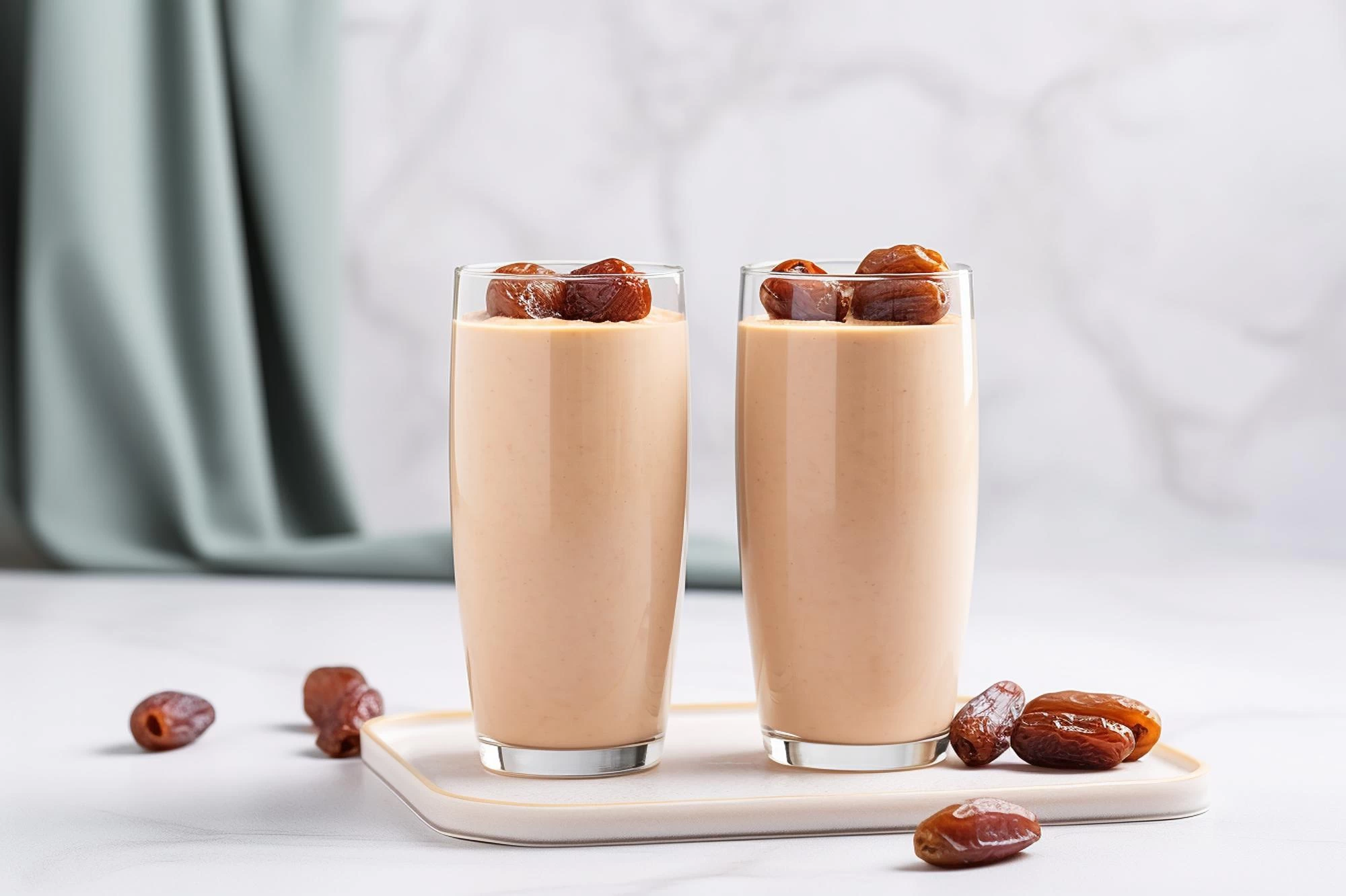 اسموتی خرما و توت فرنگی